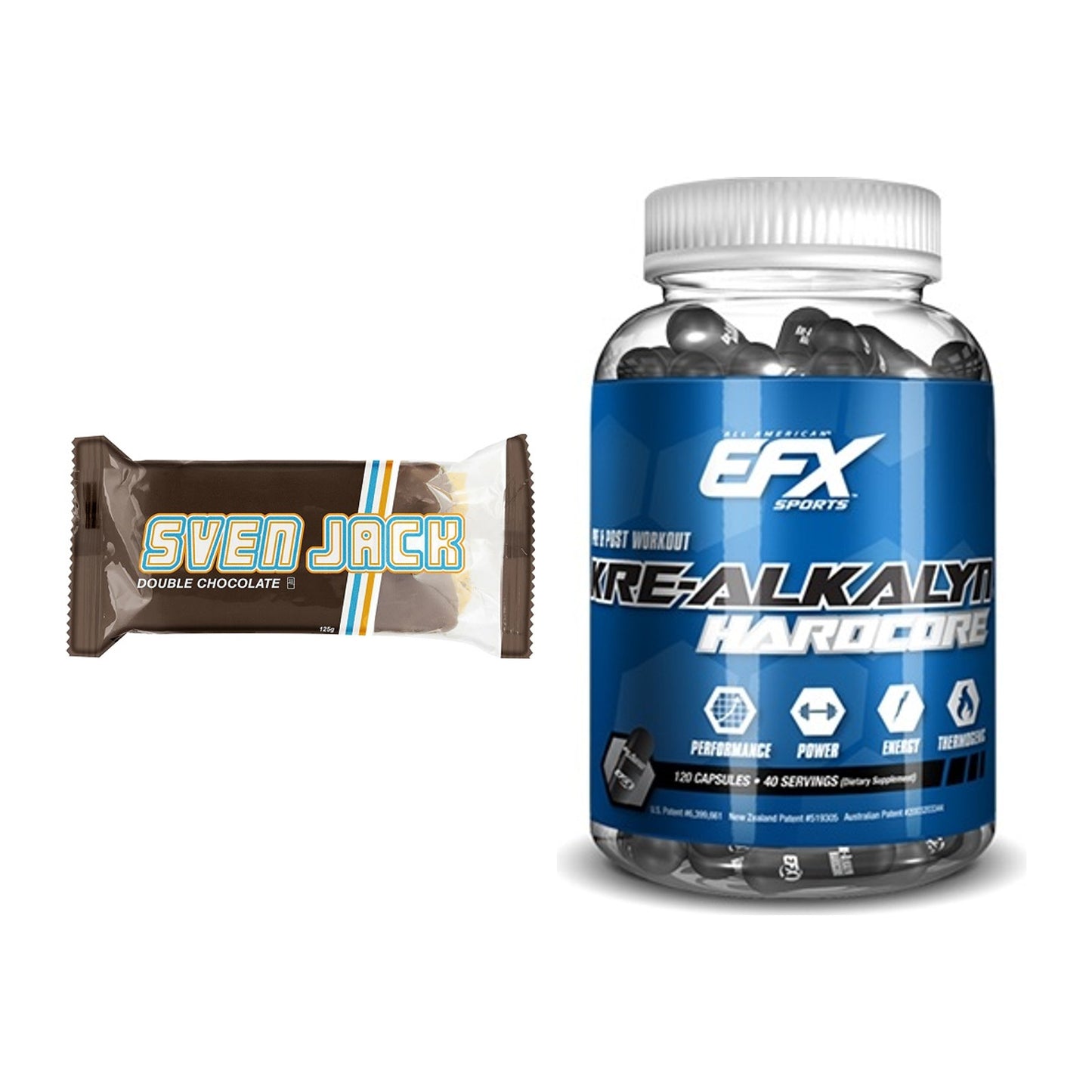 Masseaufbau-Set: Sven Jack (Energycake) + EFX Kre-Alkalyn Hardcore – alle enthaltenen Artikel