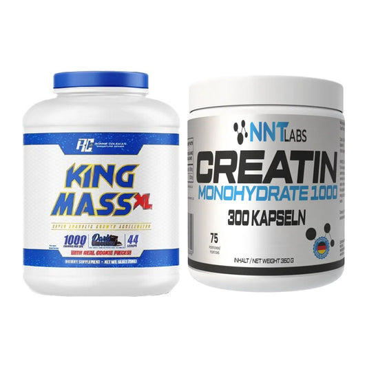 Masseaufbau-Set: Ronie Coleman RCSS King Mass XL + NNT Creatin 1000 mg – alle enthaltenen Artikel