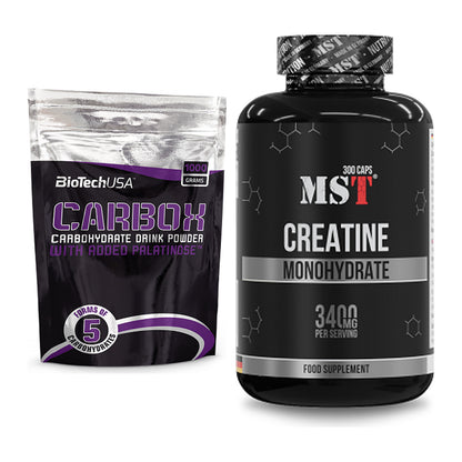 Masseaufbau-Set: BioTech CarboX + MST Creatine Monohydrate – alle enthaltenen Artikel