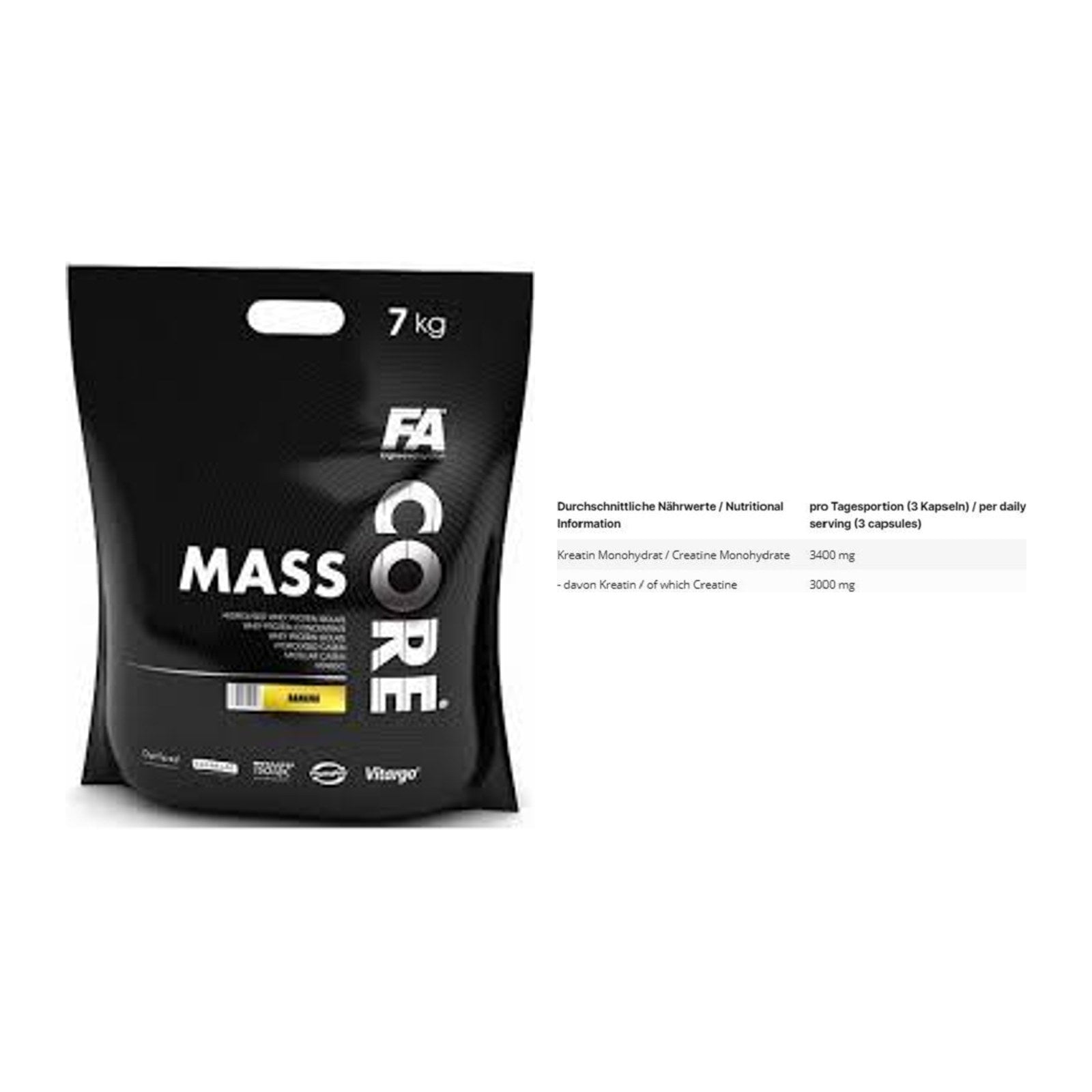 Masseaufbau-Set: FA Nutrition CORE Mass + INLEAD Creatine Monohydrate – alle enthaltenen Artikel