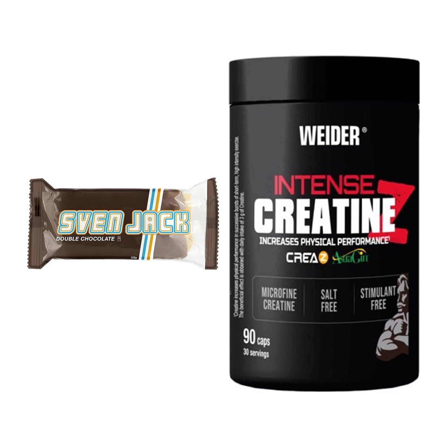 Masseaufbau-Set: Sven Jack (Energycake) + Weider Intense Pure Creatine – alle enthaltenen Artikel