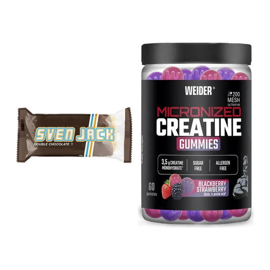 Masseaufbau-Set: Sven Jack (Energycake) + Weider Micronized – alle enthaltenen Artikel
