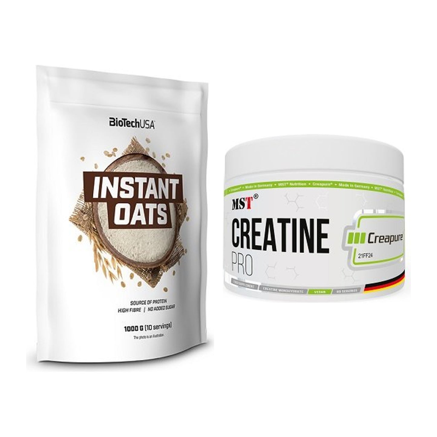 Masseaufbau-Set: BioTech Instant Oats + MST Creatin Pro CREAPURE – alle enthaltenen Artikel