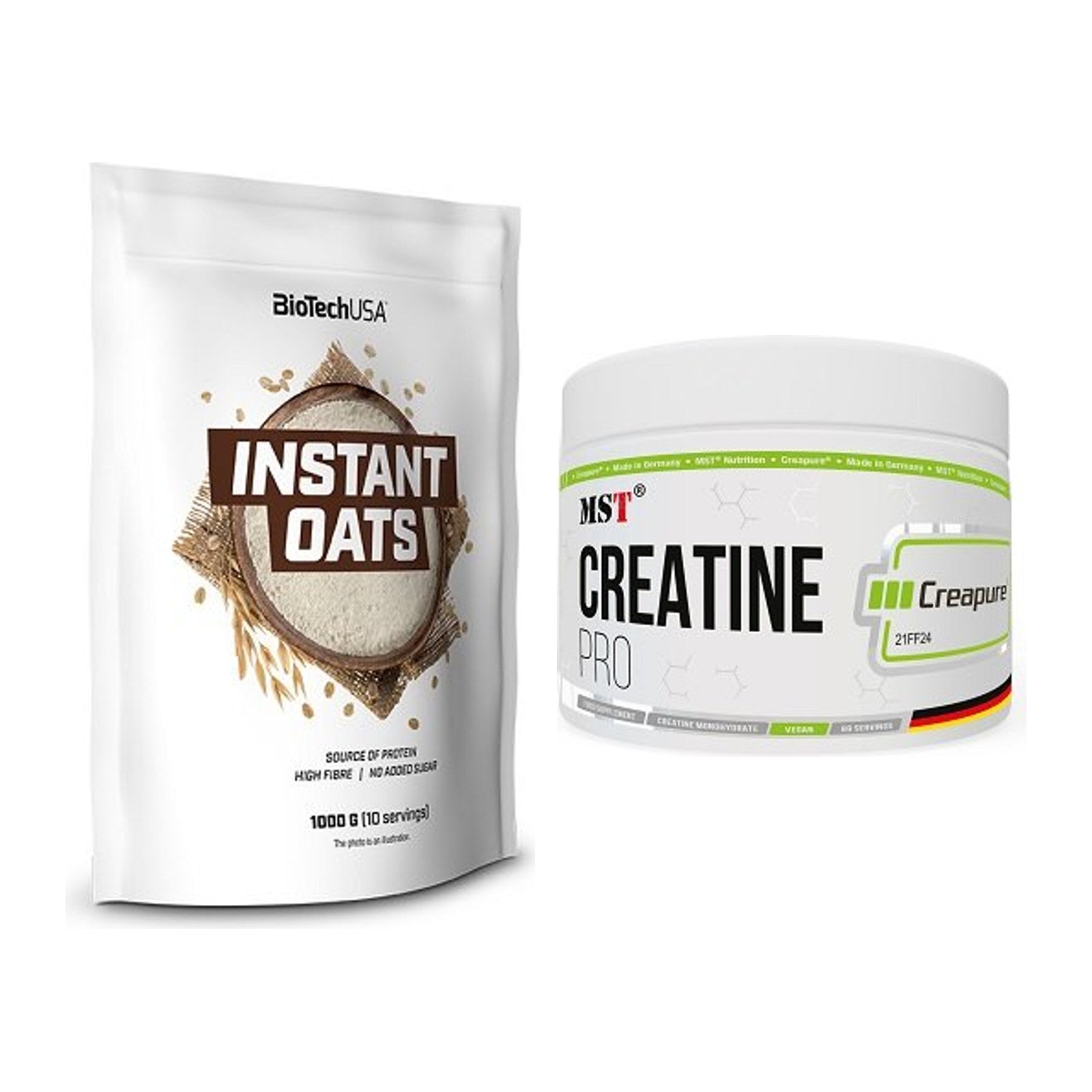 Masseaufbau-Set: BioTech Instant Oats + MST Creatin Pro CREAPURE – alle enthaltenen Artikel