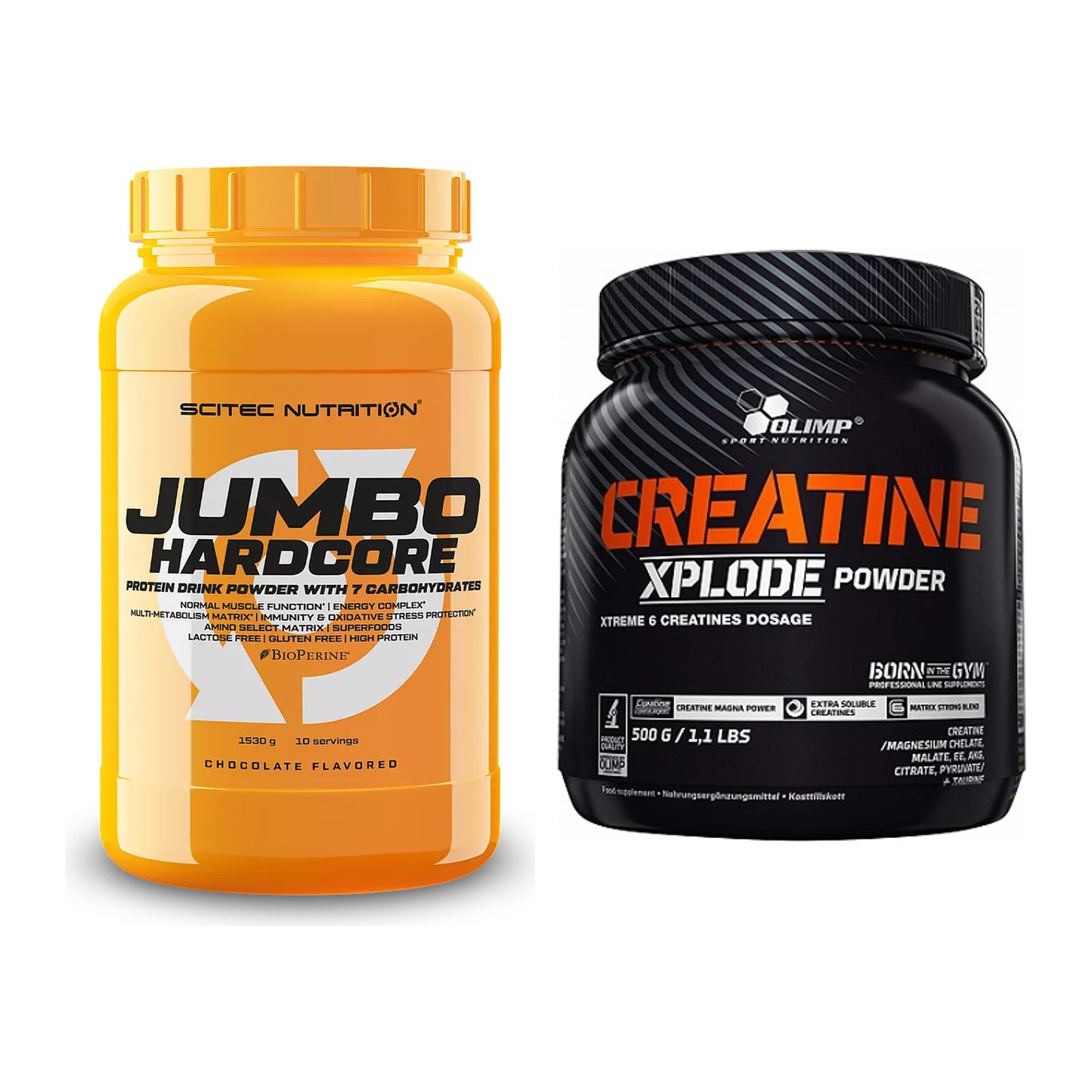 Masseaufbau-Set: Scitec Jumbo Hardcore1530 + Olimp Creatine Xplode – alle enthaltenen Artikel