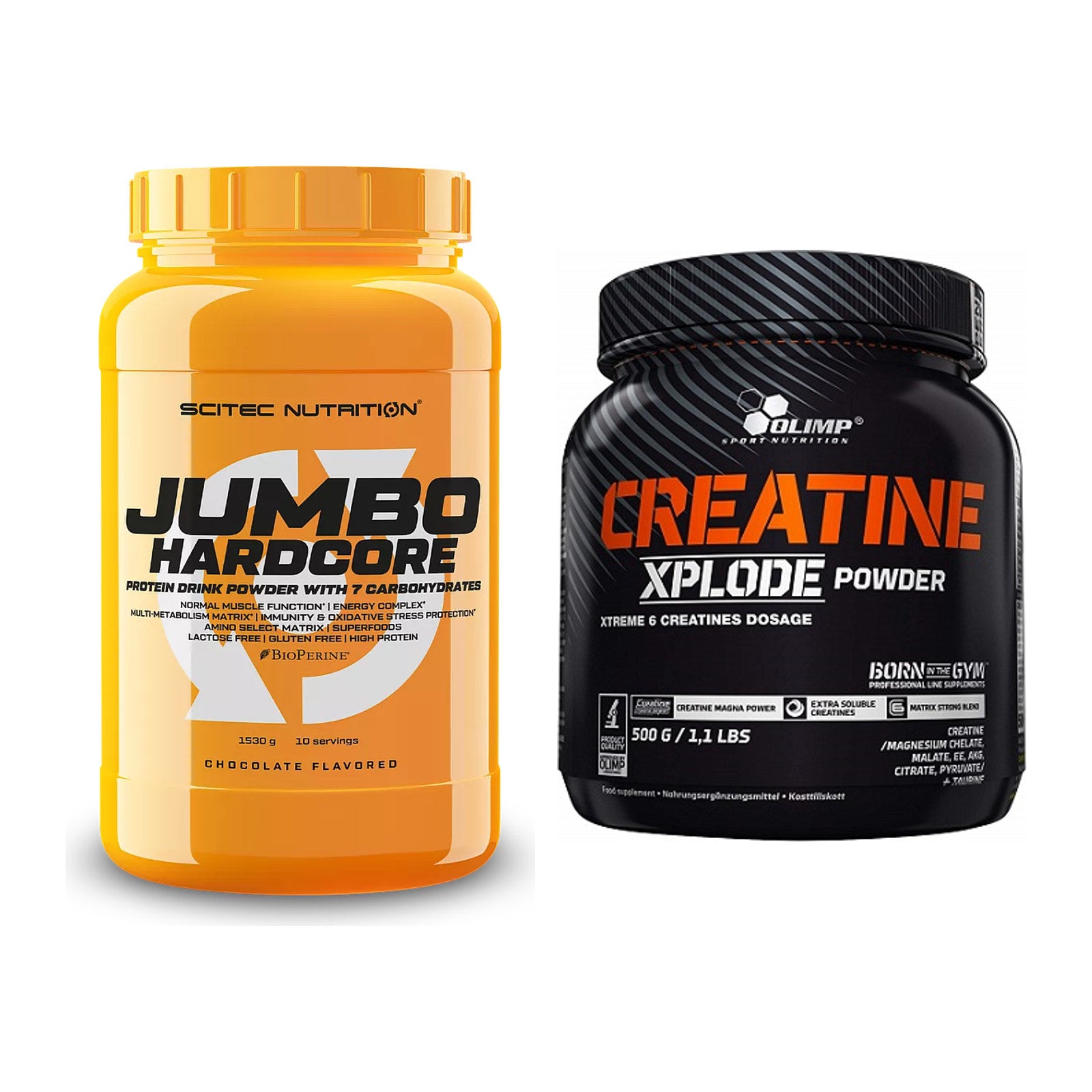 Masseaufbau-Set: Scitec Jumbo Hardcore1530 + Olimp Creatine Xplode – alle enthaltenen Artikel