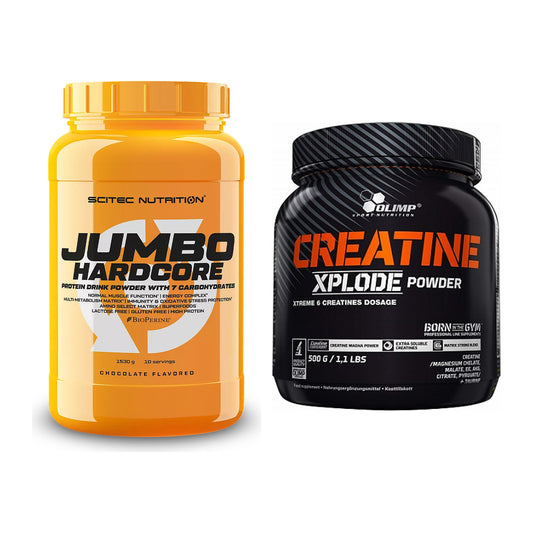 Masseaufbau-Set: Scitec Jumbo Hardcore1530 + Olimp Creatine Xplode – alle enthaltenen Artikel
