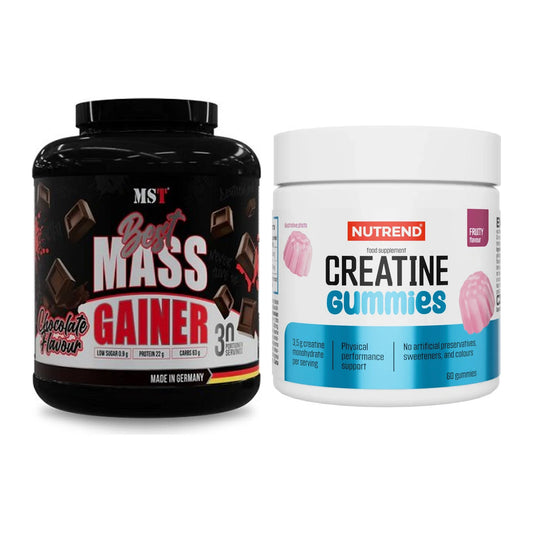 Masseaufbau-Set: MST Best Mass Gainer + Nutrend Creatine Gummies – alle enthaltenen Artikel