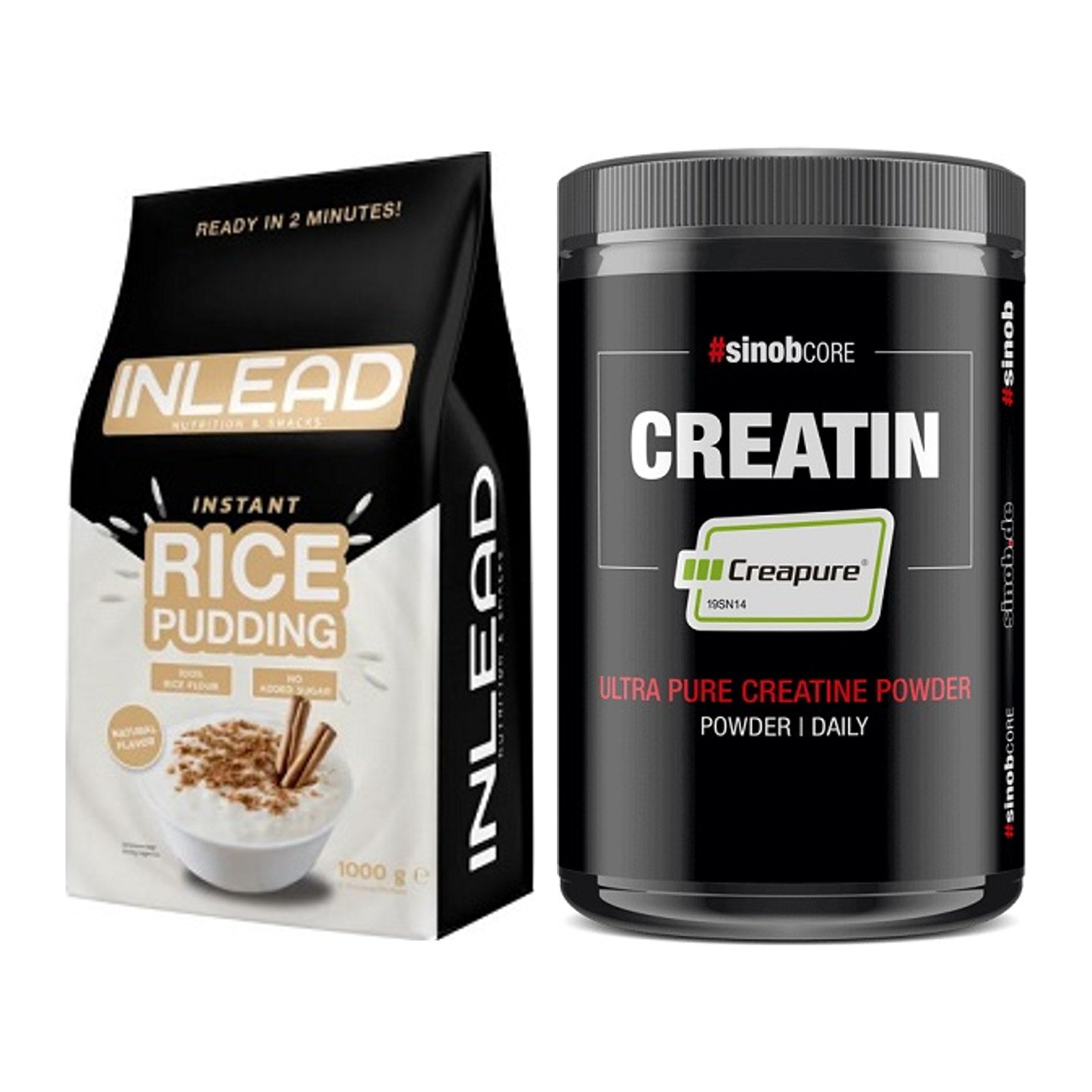 Masseaufbau-Set: INLEAD Instant Rice Pudding + Sinob Creatin CREAPURE – alle enthaltenen Artikel