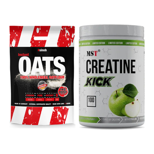 Conjunto de construção de massa: Sinob Instant Oats + MST Creatine Kick - todos os artigos incluídos