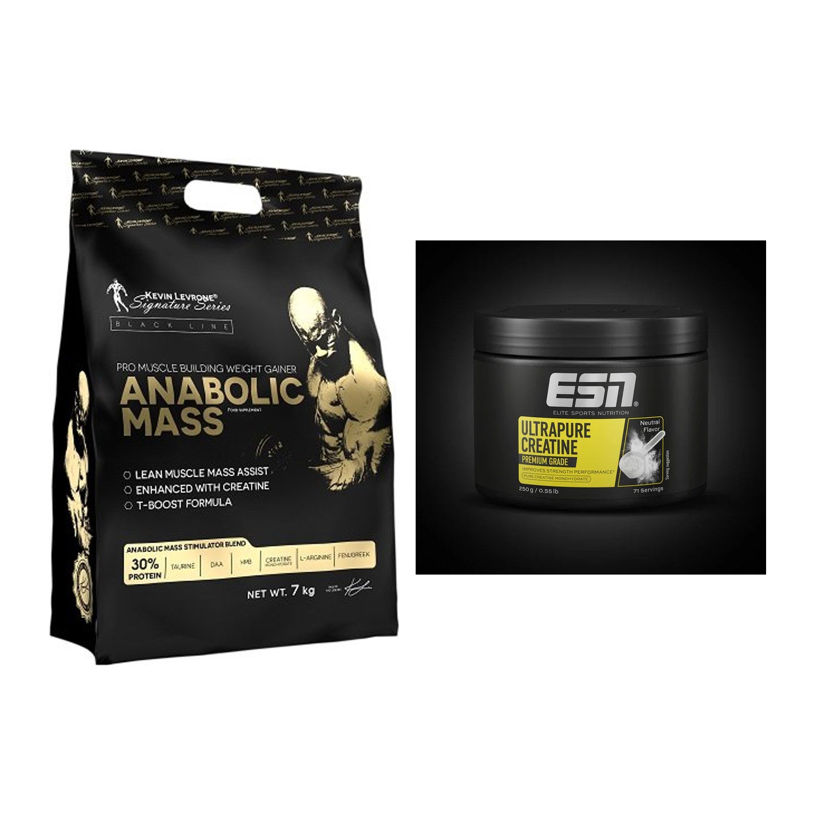 Masseaufbau-Set: Kevin Levrone Anabolic + ESN Ultrapure Creatine – alle enthaltenen Artikel