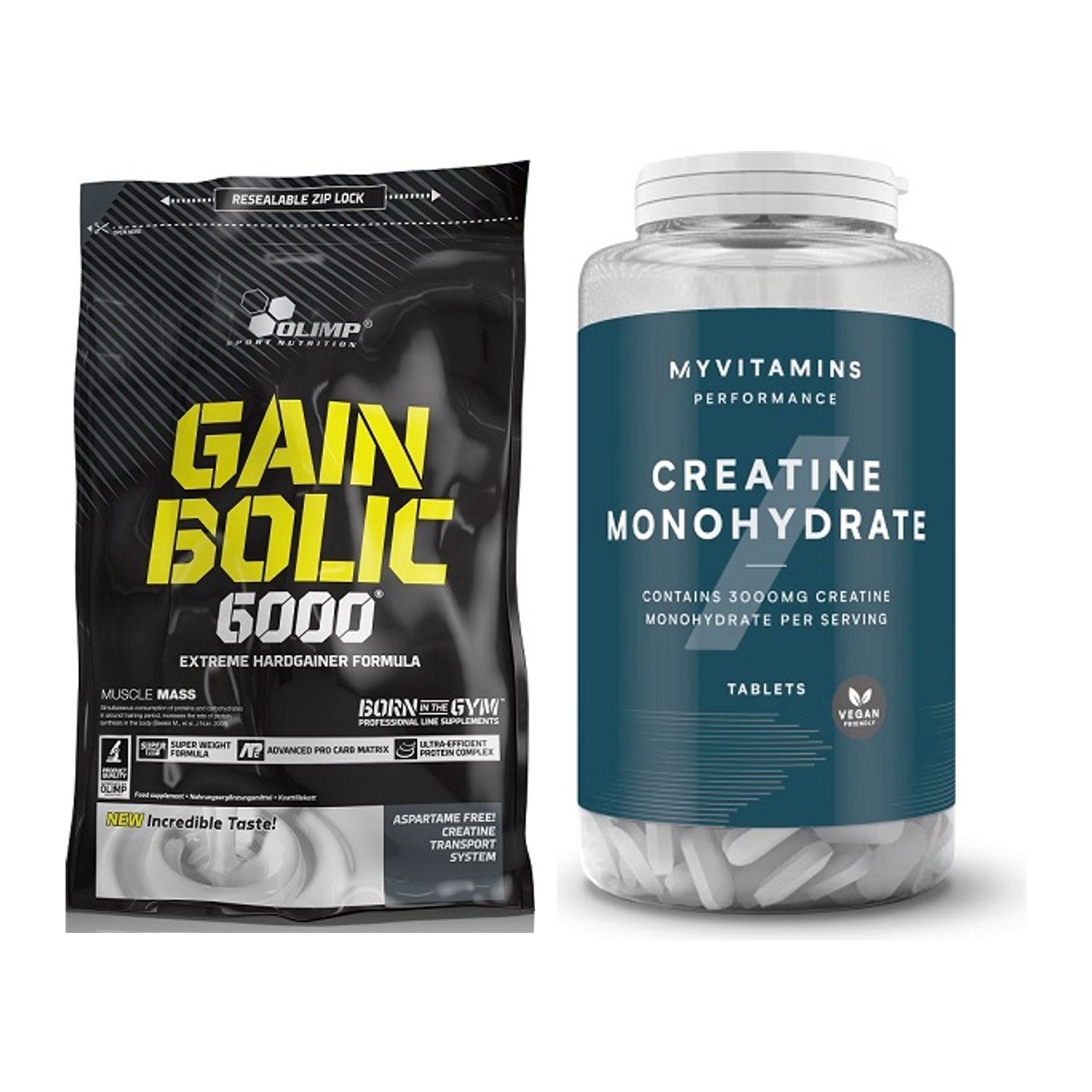 Masseaufbau-Set: Olimp Gain Bolic 6000 + MyProtein MyVitamins Creatine – alle enthaltenen Artikel