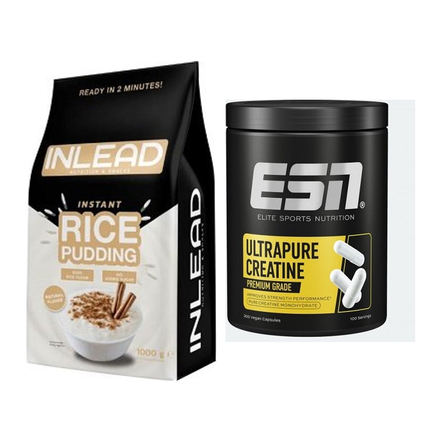 Masseaufbau-Set: INLEAD Instant Rice + ESN Ultrapure Creatine – alle enthaltenen Artikel