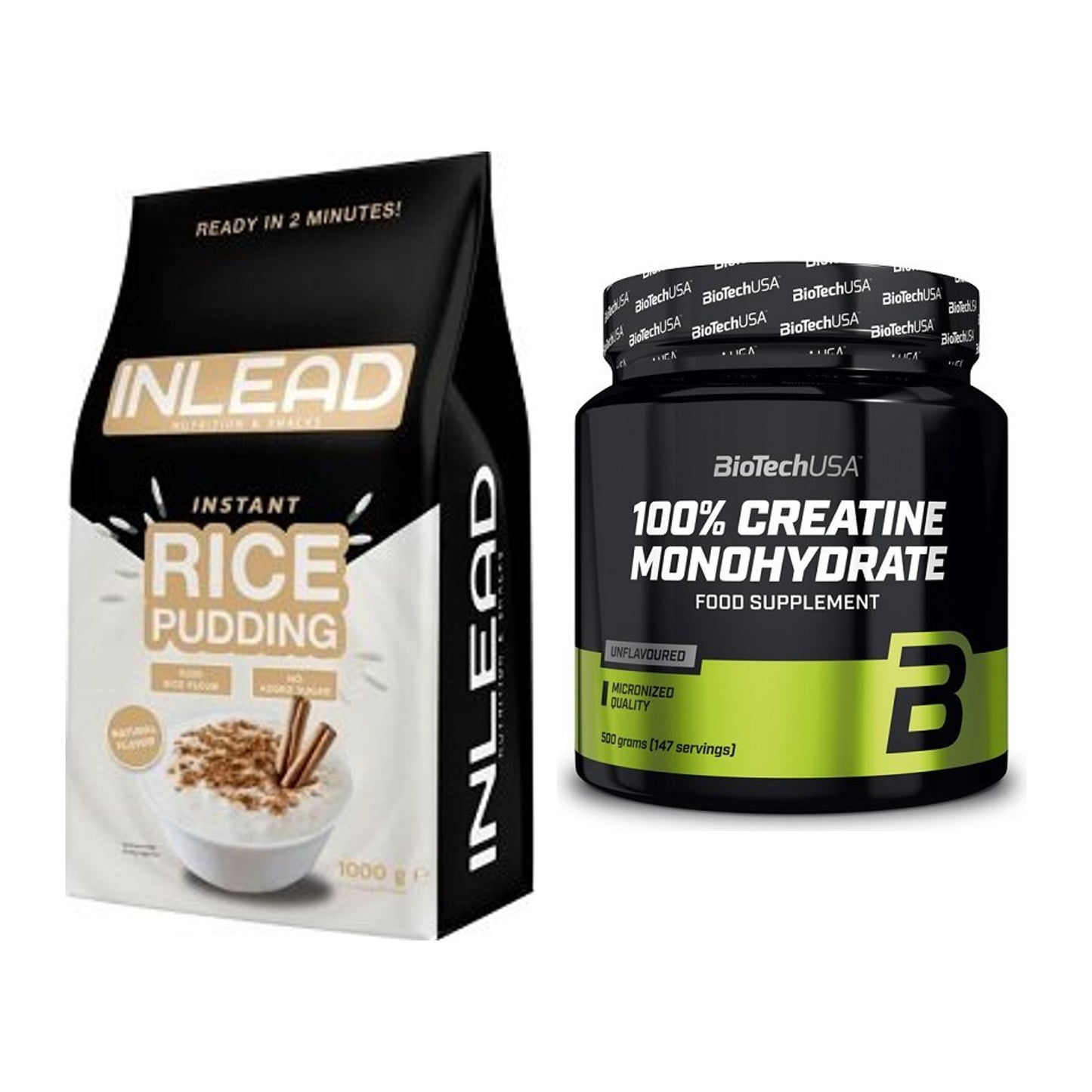 Masseaufbau-Set: INLEAD Instant Rice + BioTech Creatine – alle enthaltenen Artikel