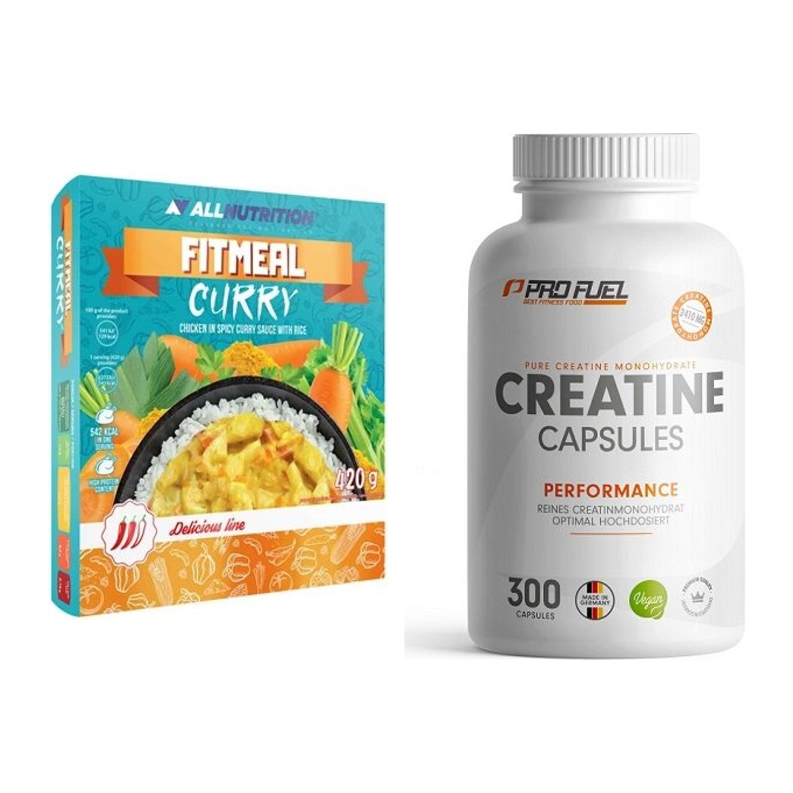 Masseaufbau-Set: Allnutrition Fitmeal + ProFuel Creatine Monohydrate – alle enthaltenen Artikel