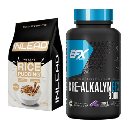 Masseaufbau-Set: INLEAD Instant Rice Pudding + EFX Kre-Alkalyn 3000 – alle enthaltenen Artikel