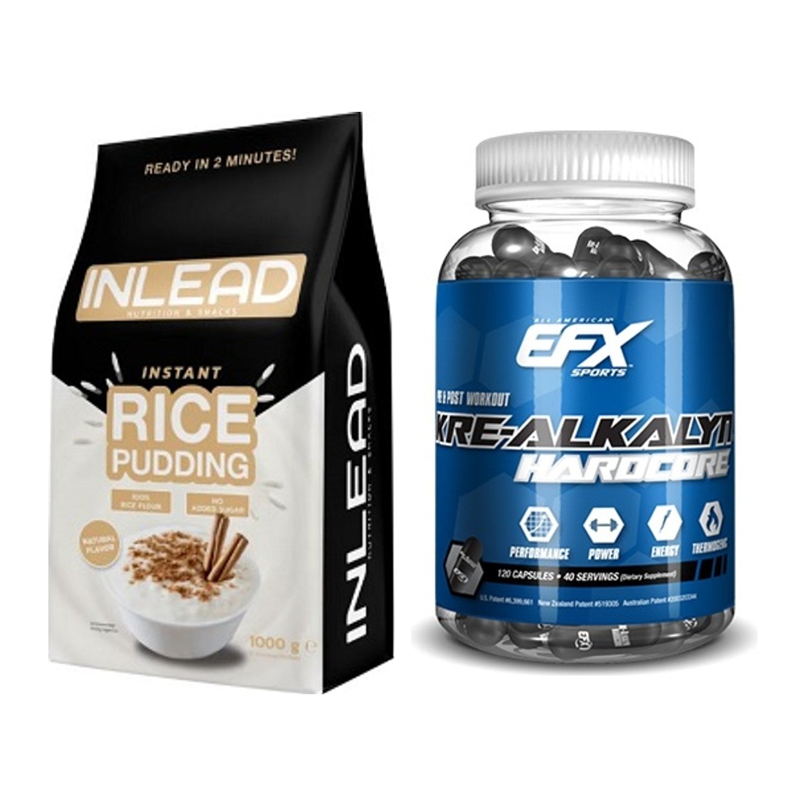 Masseaufbau-Set: INLEAD Instant Rice + EFX Kre-Alkalyn Hardcore – alle enthaltenen Artikel