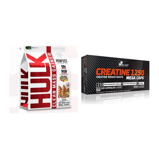 Masseaufbau-Set: Perfect Sports Hulk Clean + Olimp Creatine Mega Caps – alle enthaltenen Artikel