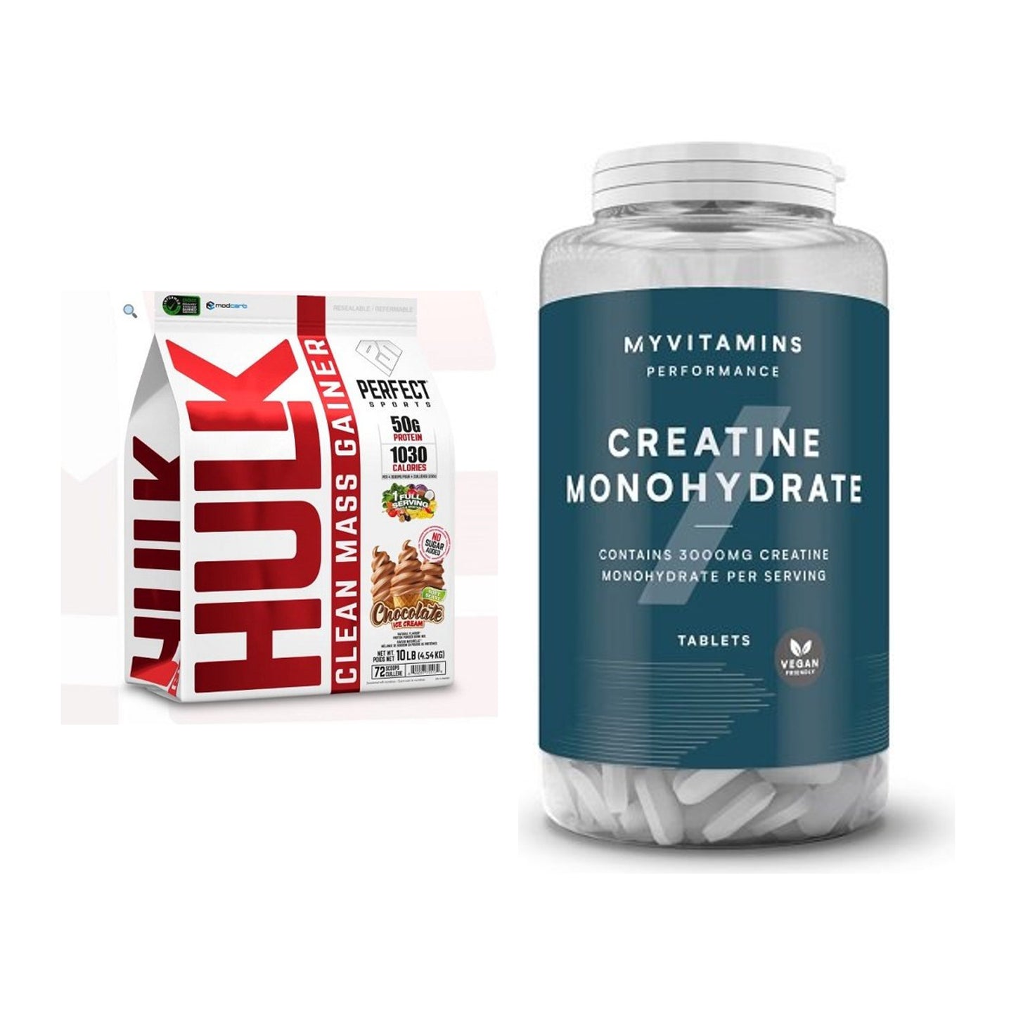 Masseaufbau-Set: Perfect Sports Hulk Clean + MyProtein MyVitamins – alle enthaltenen Artikel