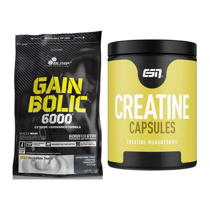 Masseaufbau-Set: Olimp Gain Bolic 6000 + ESN Ultrapure Creatine – alle enthaltenen Artikel
