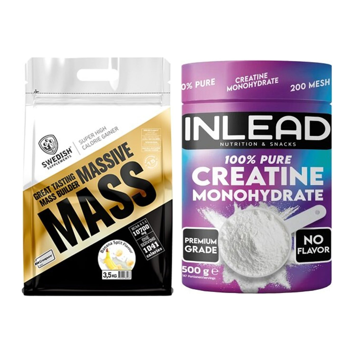 Masseaufbau-Set: Swedish Supplements + INLEAD Creatine – alle enthaltenen Artikel