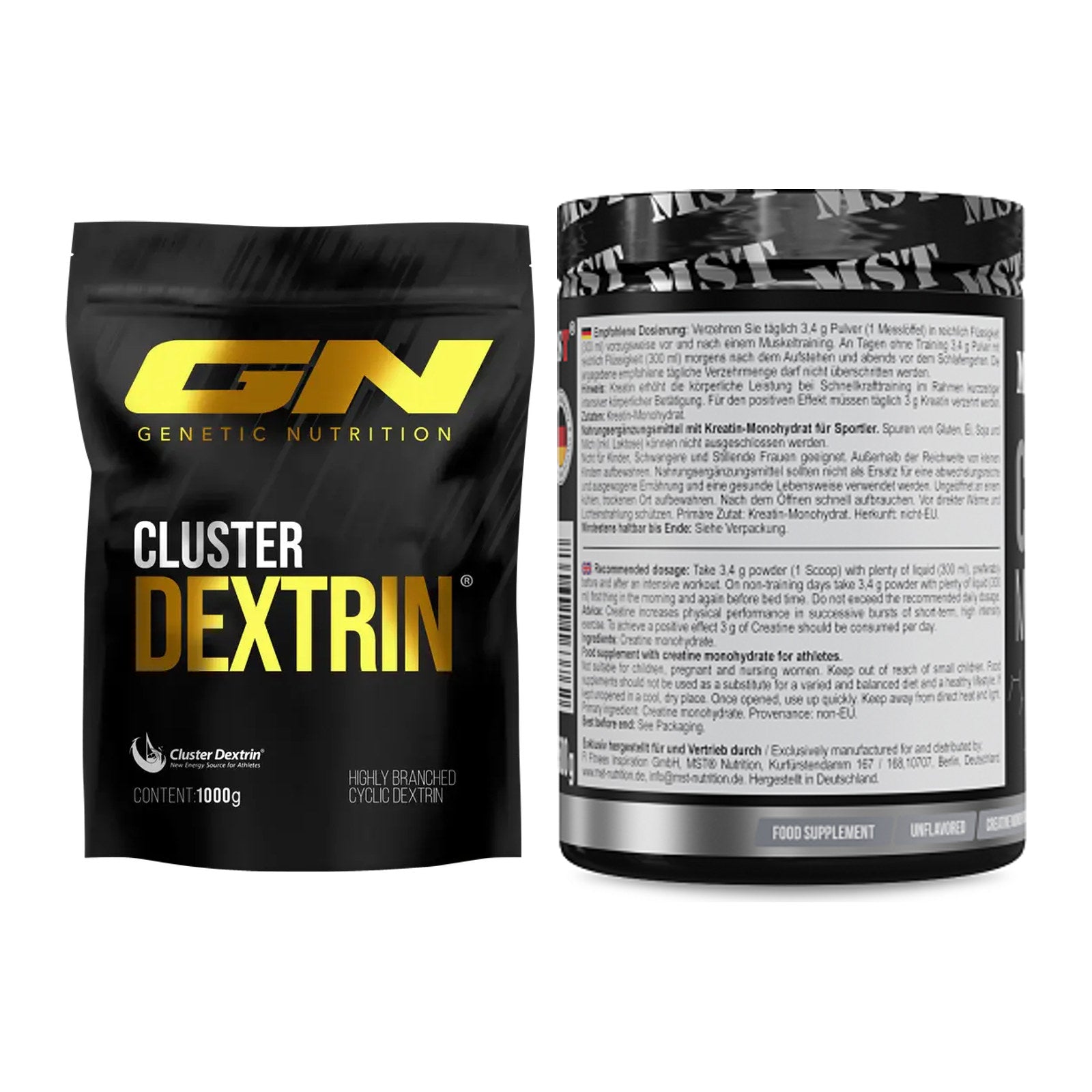 Masseaufbau-Set: GN Cluster Dextrin + MST Creatin Monohydrate – alle enthaltenen Artikel