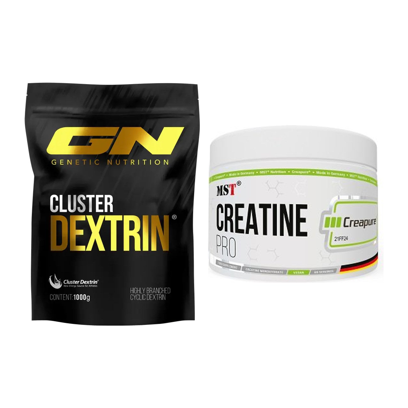 Masseaufbau-Set: GN Cluster Dextrin + MST Creatin Pro CREAPURE – alle enthaltenen Artikel