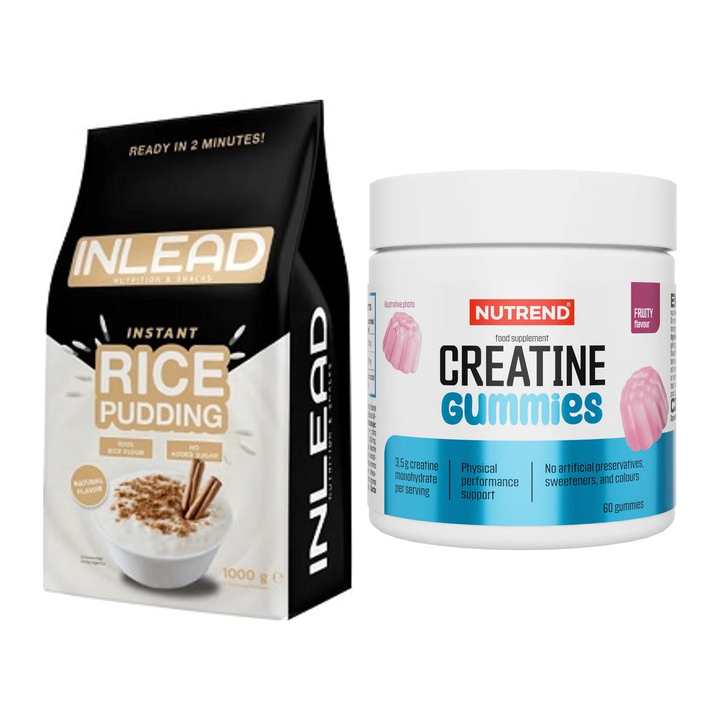 Masseaufbau-Set: INLEAD Instant Rice + Nutrend Creatine Gummies – alle enthaltenen Artikel