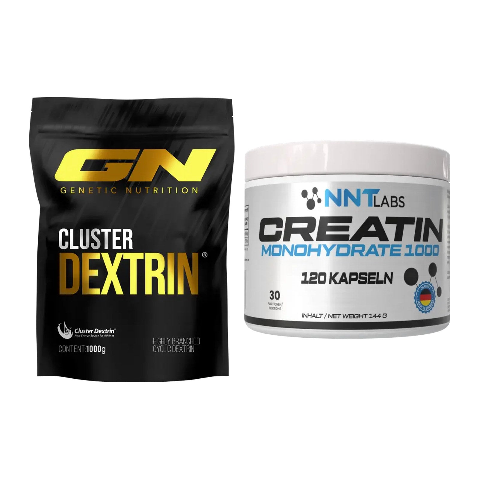 Masseaufbau-Set: GN Cluster Dextrin + NNT Creatin 1000 mg – alle enthaltenen Artikel