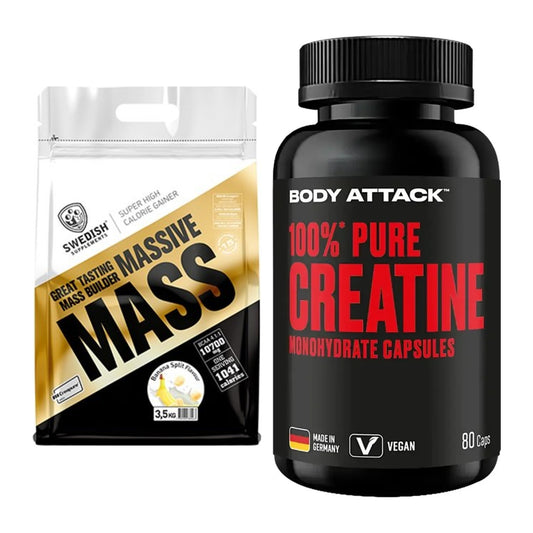 Mass building set: Swedish Supplements + Body Attack 100% Pure - all items included