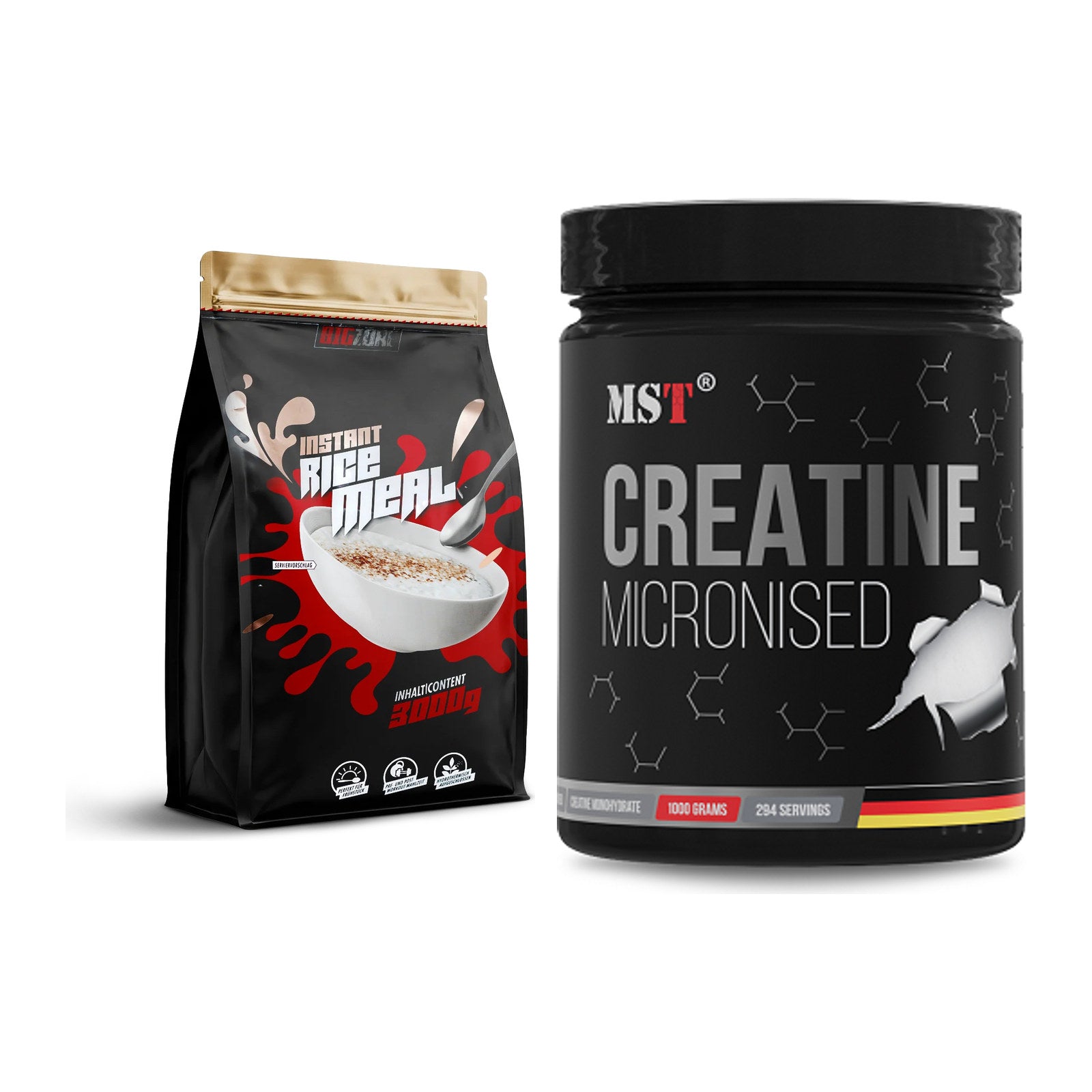 Masseaufbau-Set: Big Zone Rice Meal 3000g + MST Creatin Monohydrate – alle enthaltenen Artikel