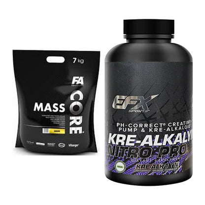 Masseaufbau-Set: FA Nutrition CORE Mass + EFX Kre-Alkalyn Nitro PRO – alle enthaltenen Artikel