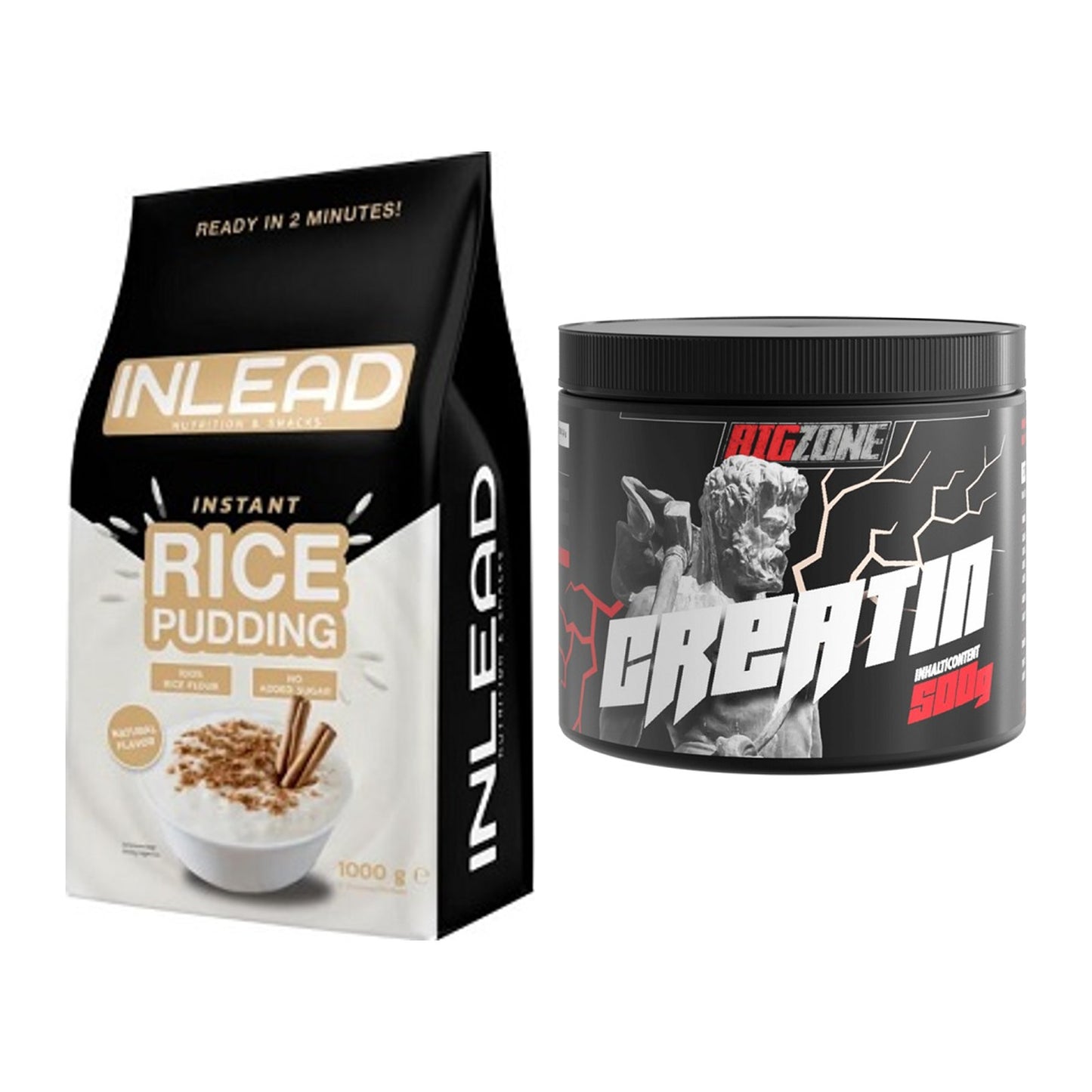 Masseaufbau-Set: INLEAD Instant Rice Pudding + Big Zone Creatin – alle enthaltenen Artikel