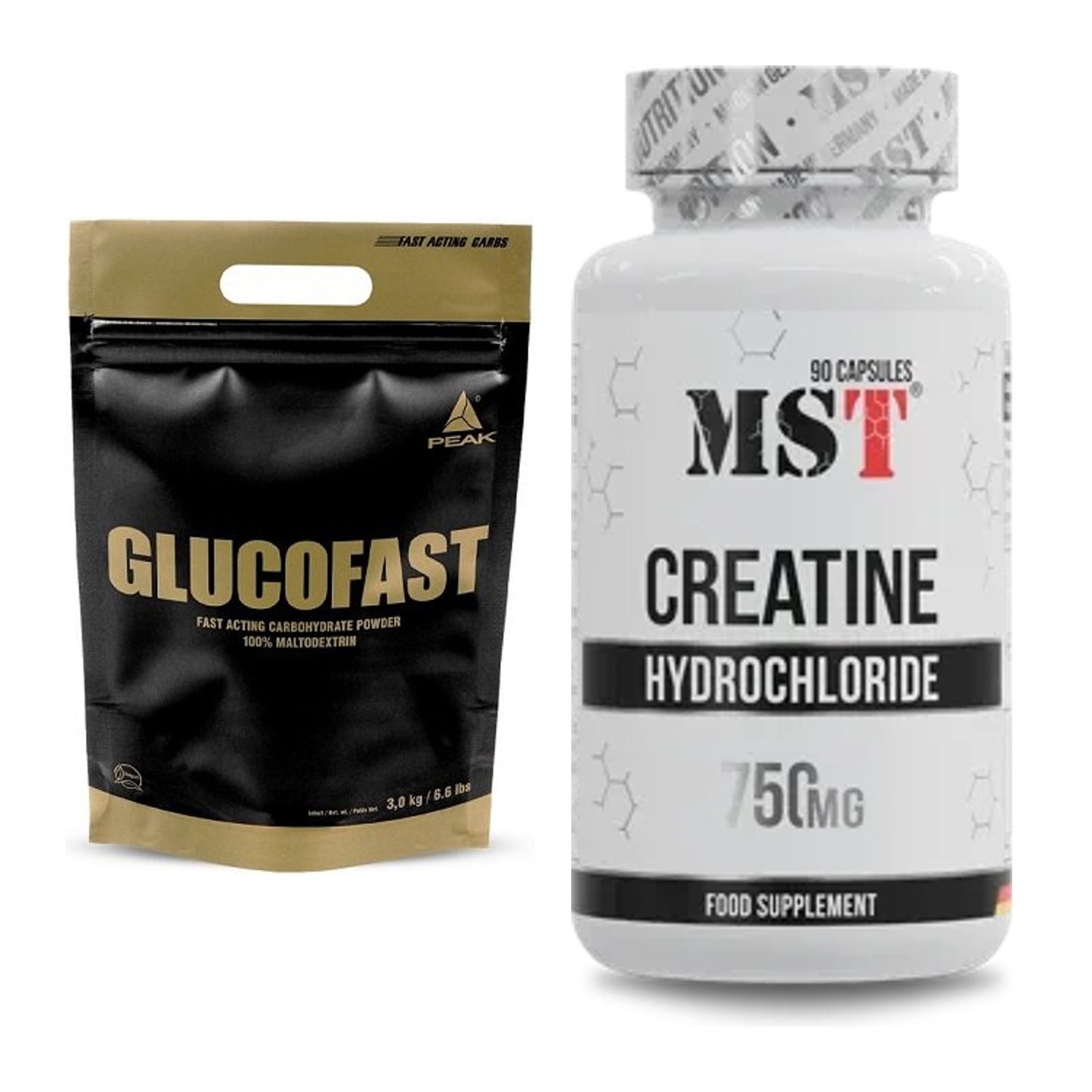 Masseaufbau-Set: Peak Glucofast + MST Creatin HCL – alle enthaltenen Artikel