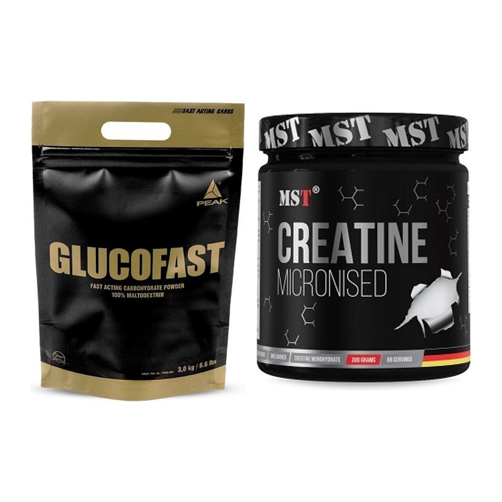 Masseaufbau-Set: Peak Glucofast + MST Creatin Monohydrate – alle enthaltenen Artikel
