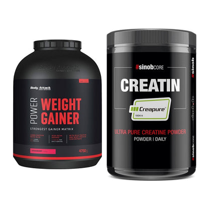 Masseaufbau-Set: Body Attack Power Weight + Sinob Creatin CREAPURE – alle enthaltenen Artikel