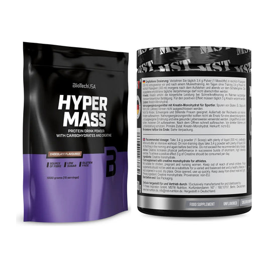 Masseaufbau-Set: BioTech Hyper Mass + MST Creatin Monohydrate – alle enthaltenen Artikel