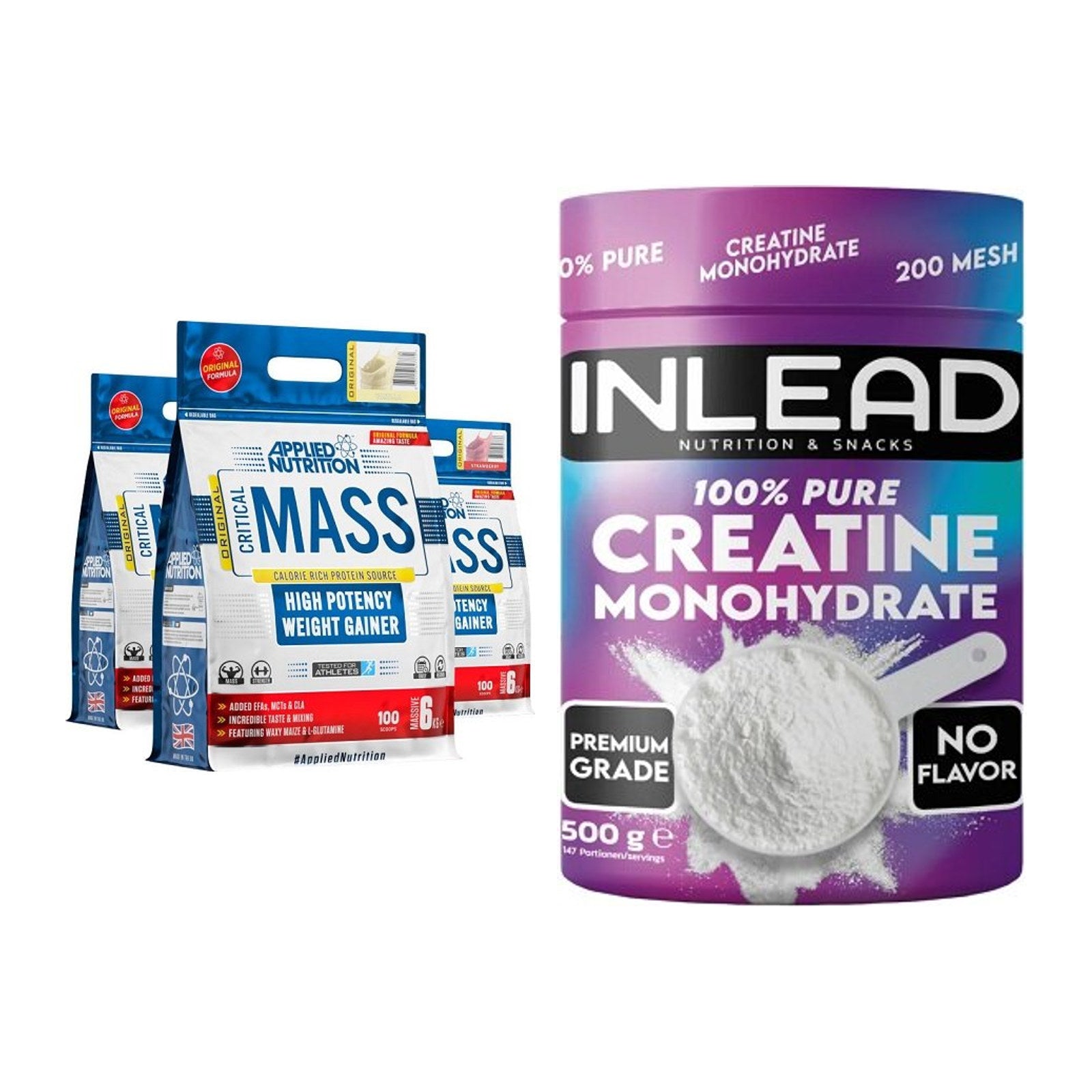 Masseaufbau-Set: Applied Nutrition + INLEAD Creatine – alle enthaltenen Artikel