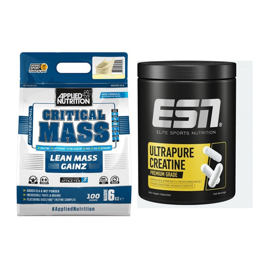 Massebyggesæt: Applied Nutrition + ESN Ultrapure Creatine - alle varer inkluderet