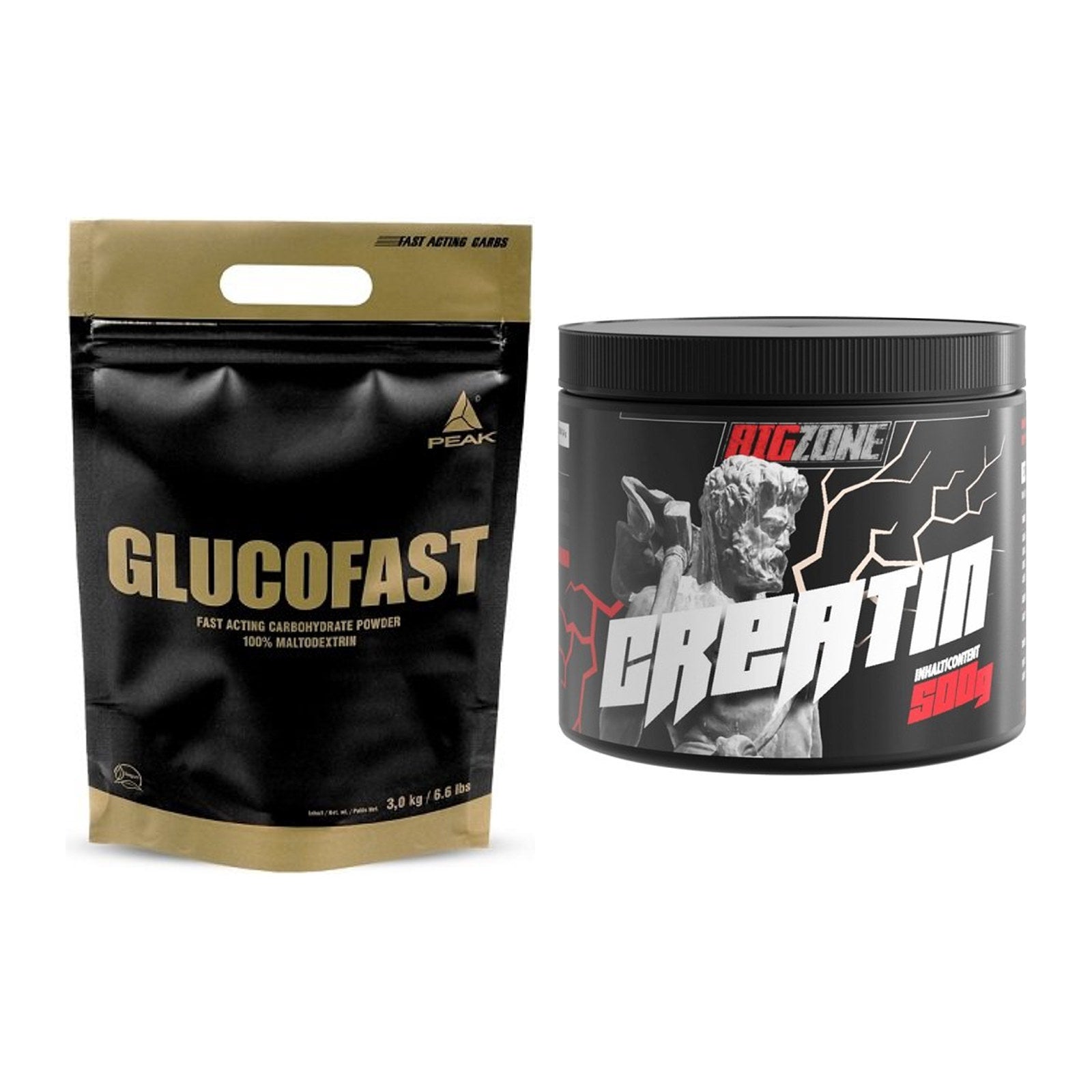 Masseaufbau-Set: Peak Glucofast + Big Zone Creatin – alle enthaltenen Artikel