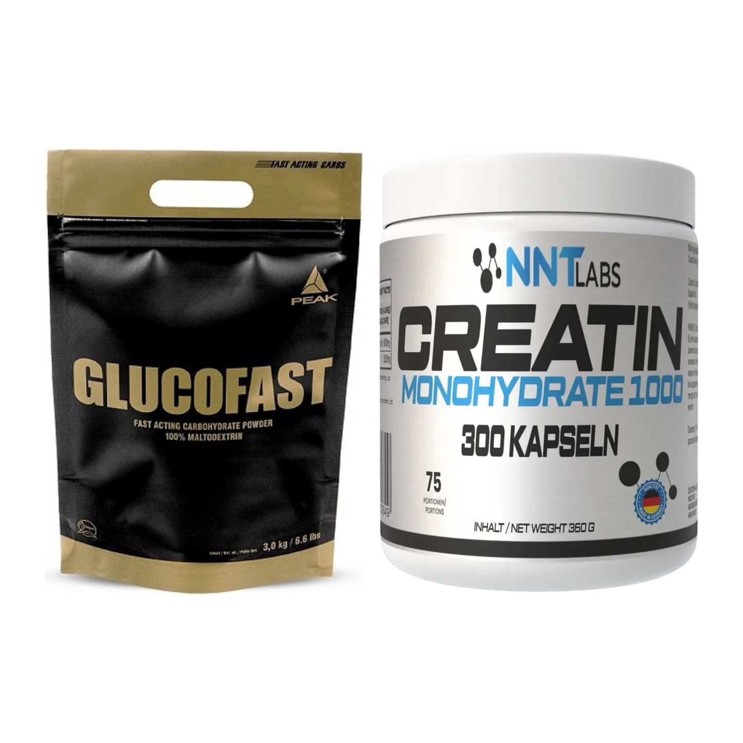 Masseaufbau-Set: Peak Glucofast + NNT Creatin 1000 mg – alle enthaltenen Artikel