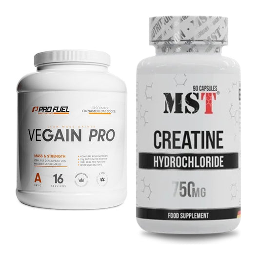 Massebyggesett: ProFuel VEGAIN Pro + MST Creatine HCL - alle varer inkludert