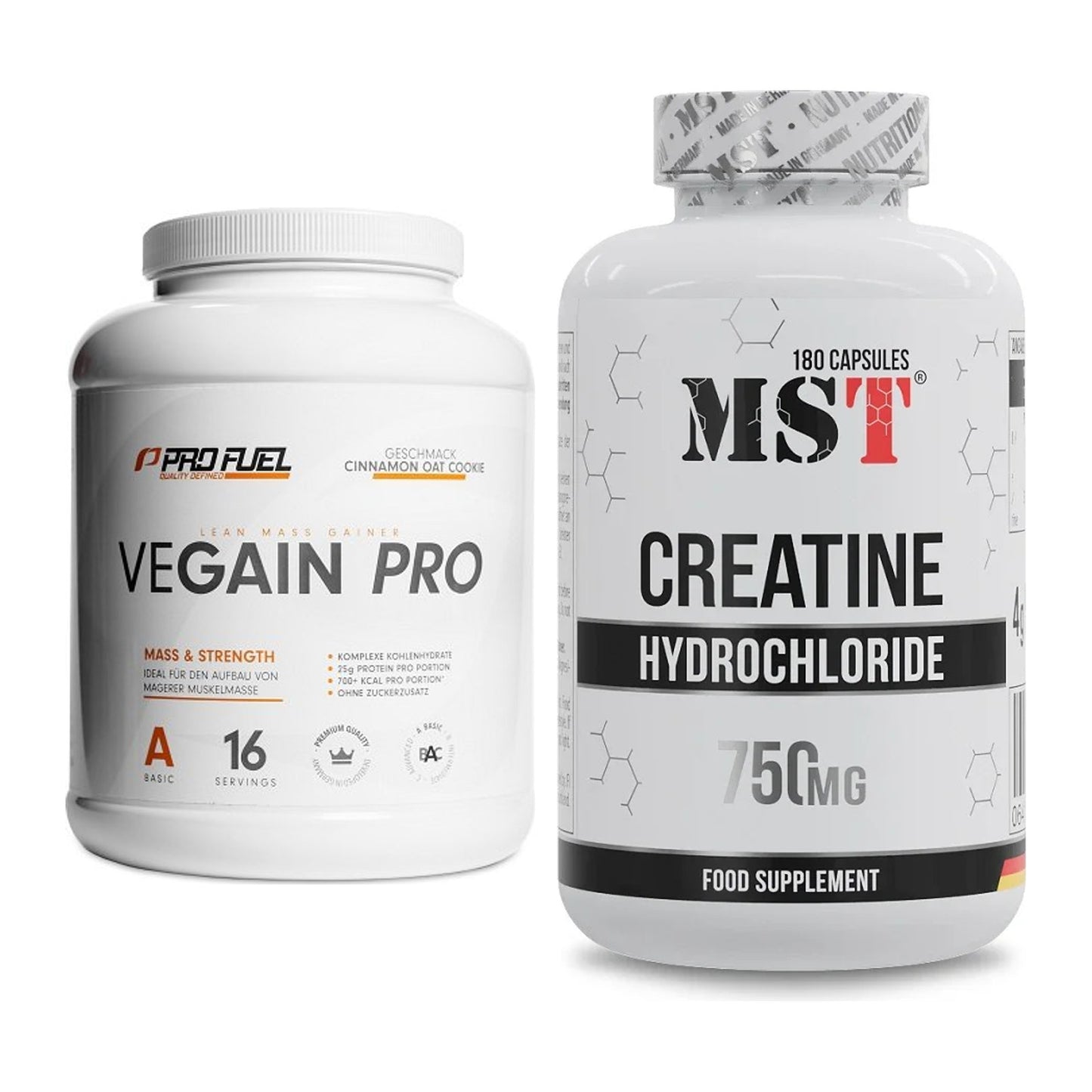 Masseaufbau-Set: ProFuel VEGAIN Pro + MST Creatine HCL – alle enthaltenen Artikel