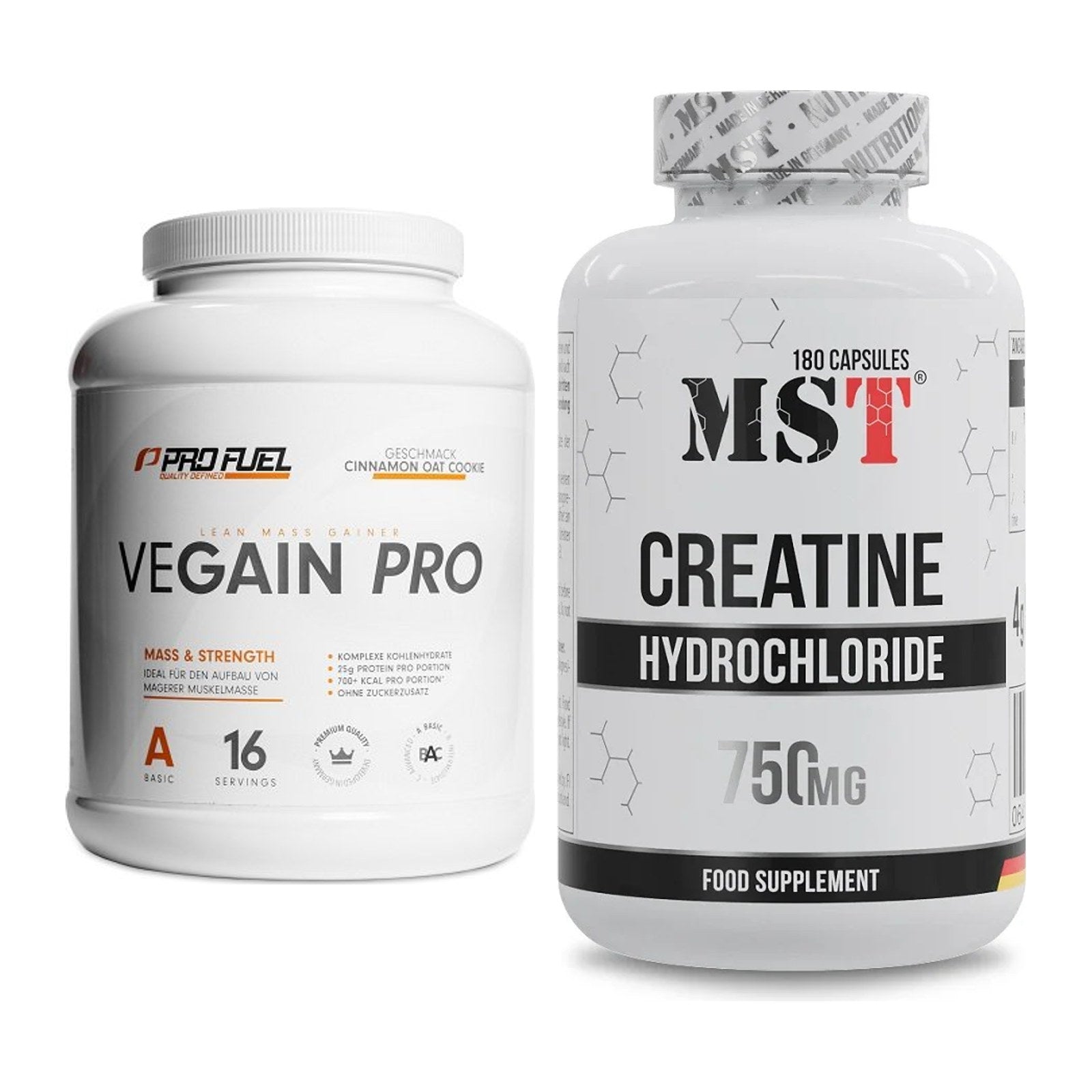 Masseaufbau-Set: ProFuel VEGAIN Pro + MST Creatine HCL – alle enthaltenen Artikel