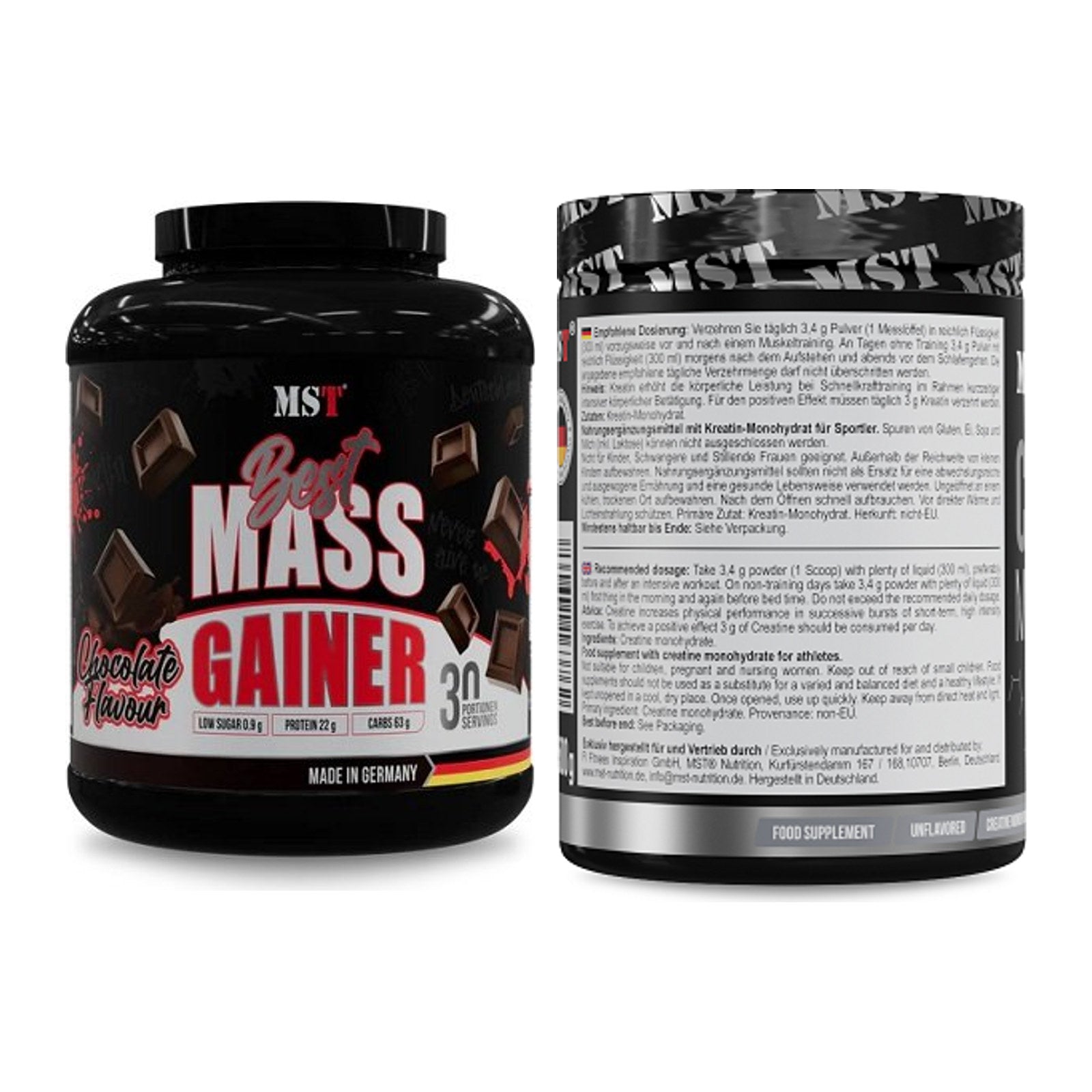 Masseaufbau-Set: MST Best Mass Gainer + MST Creatin Monohydrate – alle enthaltenen Artikel