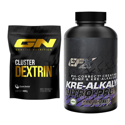 Masseaufbau-Set: GN Cluster Dextrin + EFX Kre-Alkalyn PRO 120 – alle enthaltenen Artikel