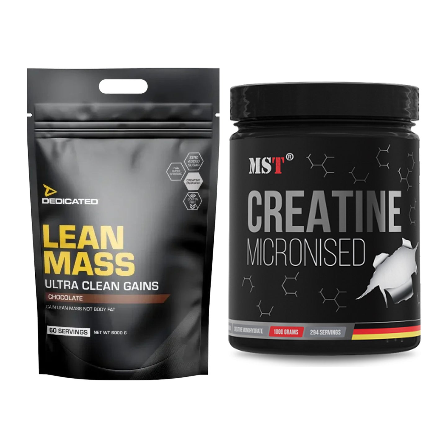 Masseaufbau-Set: Dedicated Lean Mass Gainer + MST Creatin Monohydrate – alle enthaltenen Artikel