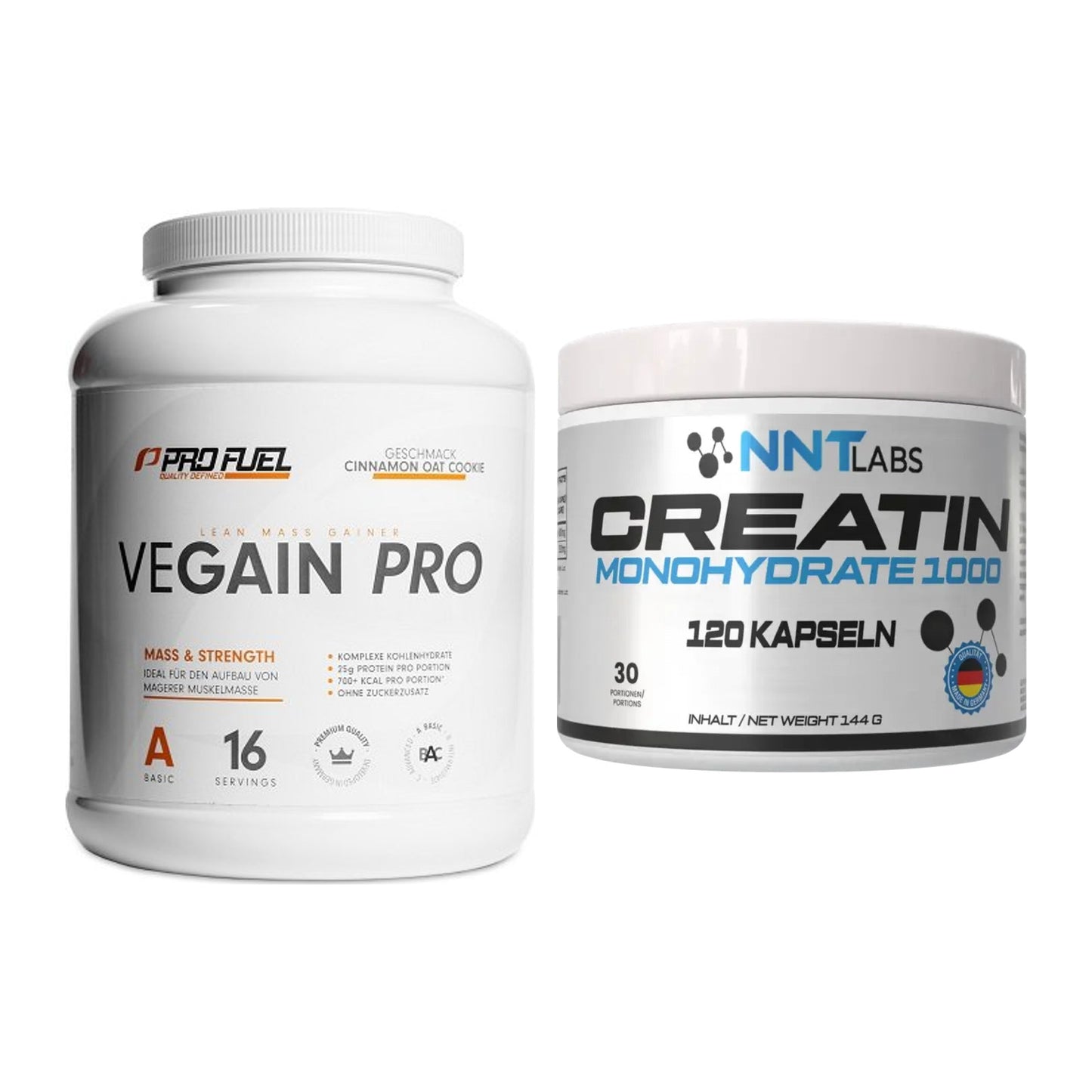 Masseaufbau-Set: ProFuel VEGAIN Pro + NNT Creatin 1000 mg – alle enthaltenen Artikel