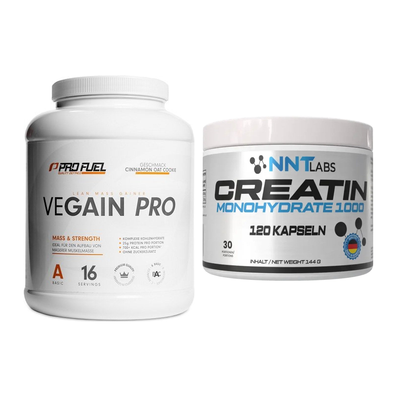 Masseaufbau-Set: ProFuel VEGAIN Pro + NNT Creatin 1000 mg – alle enthaltenen Artikel