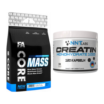 Masseaufbau-Set: FA Nutrition Core Mass + NNT Creatin 1000 mg – alle enthaltenen Artikel